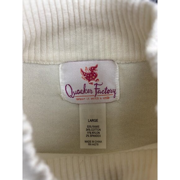 Quacker Factory Sweater Womens Large Embellished Christmas Tree Pullover QVC - Picture 3 of 8